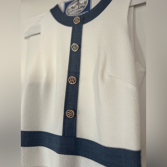 Tommy Hilfiger White Contrast Sheath Dress 0P - Picture 5 of 8